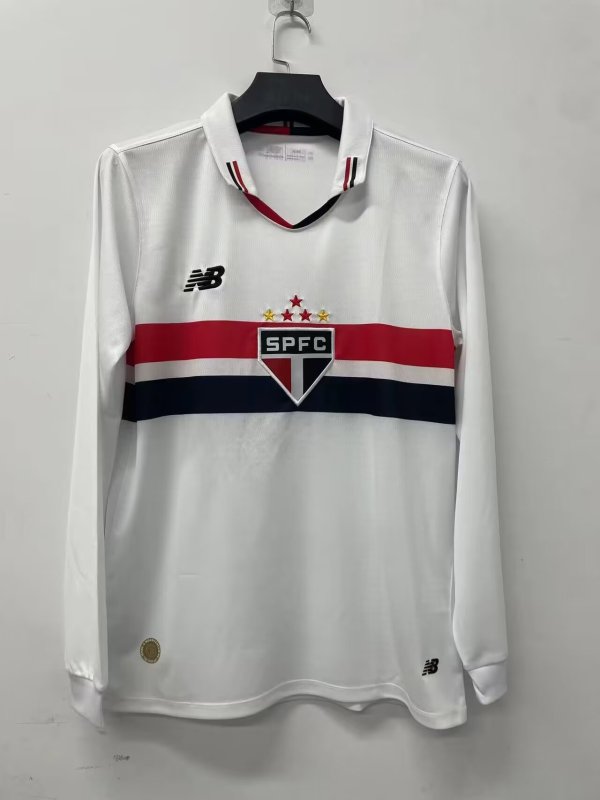 Sao Paulo Home Fans Long sleeve 1:1 Quality Soccer Jersey 24/25