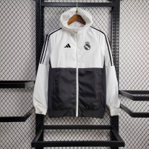 Real Madrid White And Black Windbreaker 24/25 Real Madrid White And Black Windbreaker 24/25