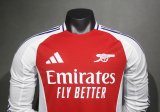 24/25  Arsenal Home Red  Long Sleeve Player 1:1 Quality Soccer Jersey