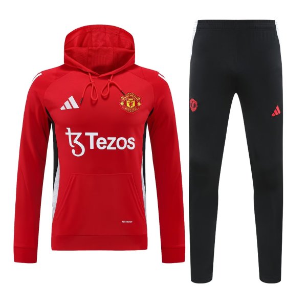 Manchester United Hooded Long Sleeved Red 1:1 Training suit 24/25
