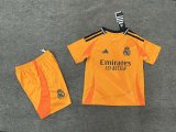 Real Madrid  Away Orange Kids Kits 1:1 Soccer Jersey 24/25