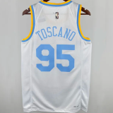 Lakers TOSCANO #95 White Retro 1:1 Quality NBA Jersey 2025 热压