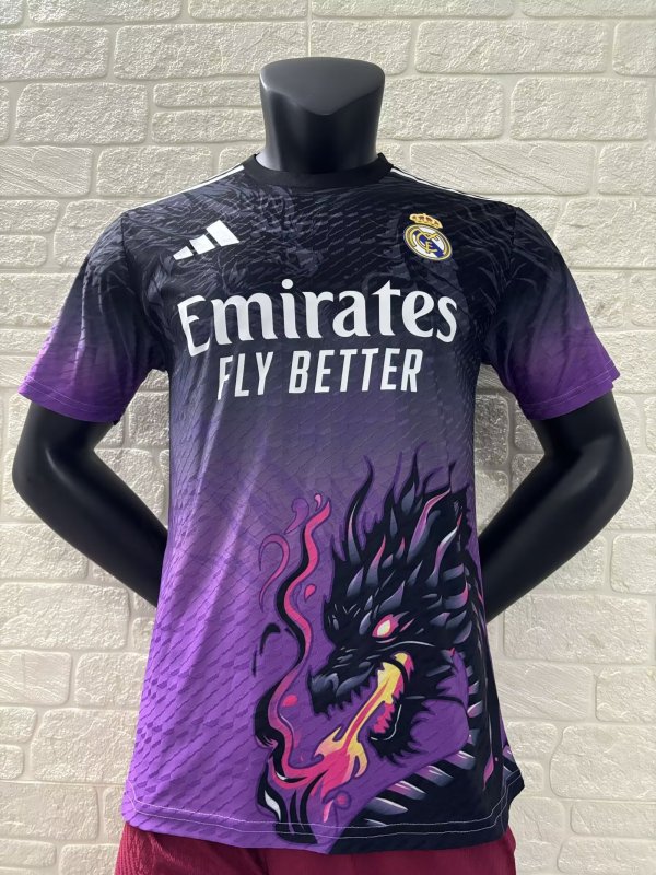 Real Madrid Black Purple Player 1:1 Quality Soccer Jersey 24/25