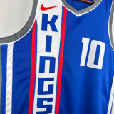 Kings SABONIS #10 Blue City Edition 1:1 Quality NBA Jersey热压 2024
