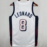 Team USA LEONARD #8 White 1:1 Quality  NBA Jerseys 2025