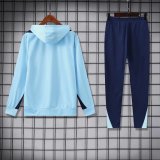France Hooded Long Sleeved Blue 1:1 Training suit 24/25