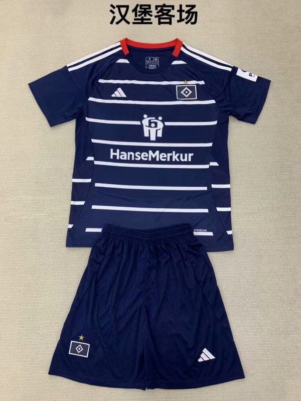 Hamburger Away Kids Kits 1:1 Quality Soccer Jersey 24/25
