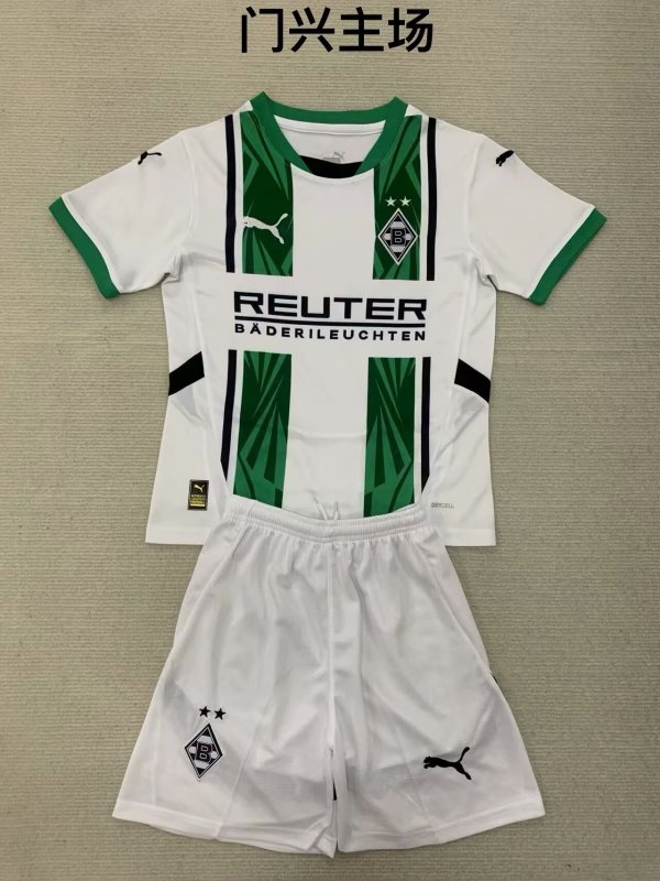 Monchengladbach Home  Kids Kits  1:1 Quality Soccer Jersey 24/25