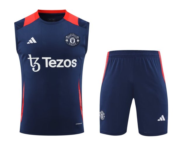 24/25 Manchester United  Navy blue  1:1 Quality Training  Vest（A-Set）