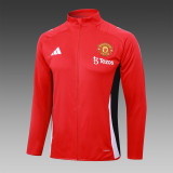 24/25  Manchester United  Red Training Tracksuit 1:1 Quality Soccer Jersey
