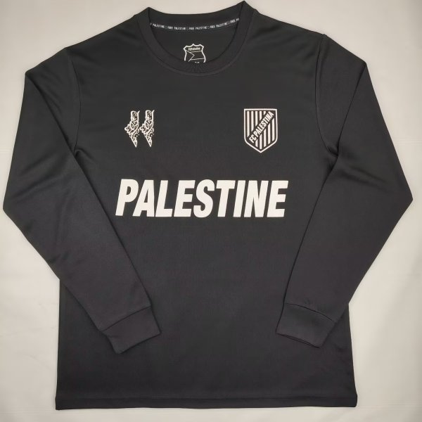Palestine Black Anniversary Black Edition Fans Long sleeve 1:1 Quality Soccer Jersey 24/25