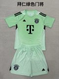 Bayern Munich Green Goalkeeper Kids 1:1 Soccer Jersey 25/26
