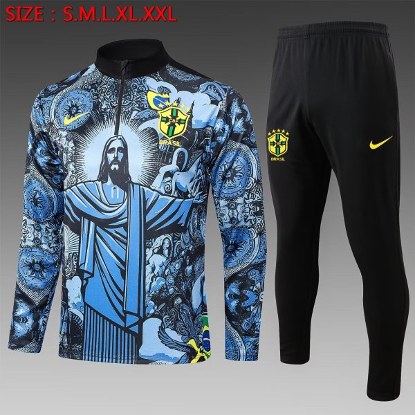 Brazil Training Blue 1:1 Quality Training Jersey 24/25