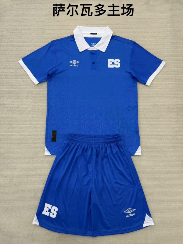 El Salvador Home 1:1 Kids Soccer Jersey 25/26