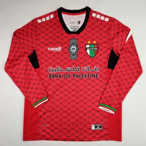 Palestine Red Fans Long sleeve 1:1 Quality Soccer Jersey 24/25
