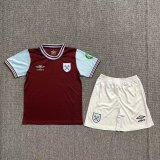 West Ham United Home Kids Kits 1:1 Quality Soccer Jersey 24/25