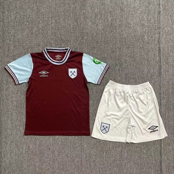 West Ham United Home Kids Kits 1:1 Quality Soccer Jersey 24/25