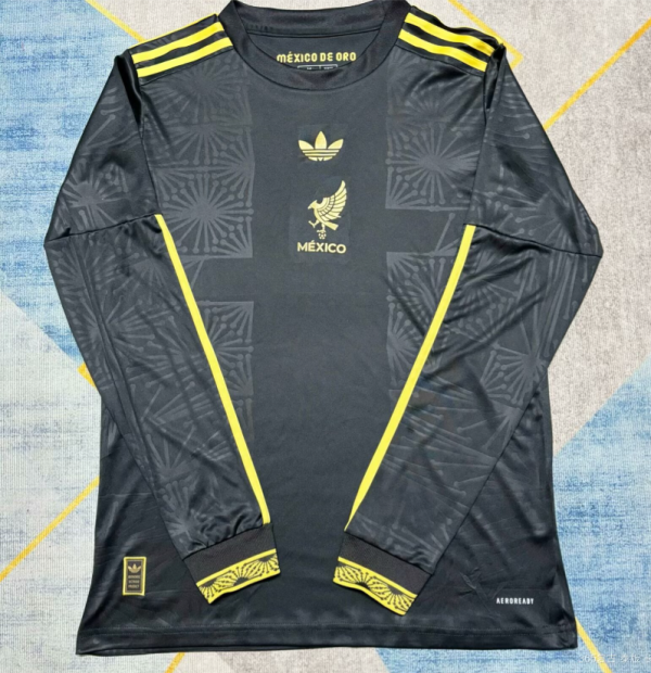 Mexico Special Edition Black Long Sleeve Fans 1:1 Quality Soccer Jersey 25/26