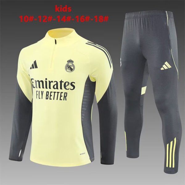 25/26 Real Madrid  Yellow Kids  1:1 Quality Training Jersey