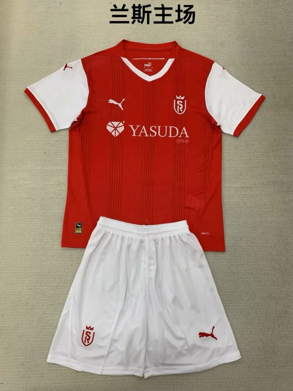 Stade de Reims Home Kids Kits 1:1 Quality Soccer Jersey 24/25