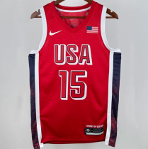 Team USA BOOKER #15 Red 1:1 Quality  NBA Jerseys 2024
