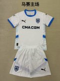 Marseille Home Kids Kits 1:1 Quality Soccer Jersey 24/25