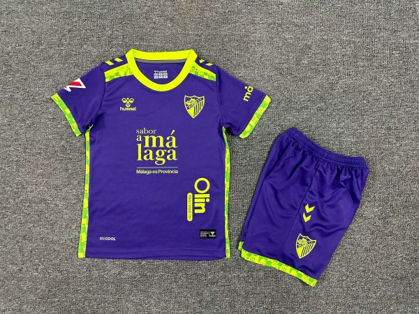 Malaga  Away Kids Kits 1:1 Quality  Soccer Jersey 24/25