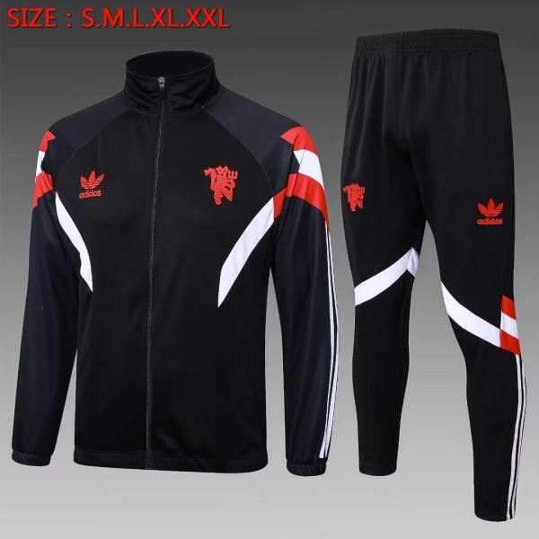 Manchester United Black Training Tracksuit 1:1 Quality Soccer Jersey 24/25