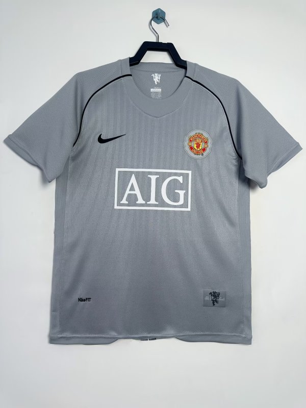 Manchester United Goalkeeper Grey Fans 1:1 Quality Retro Soccer Jersey 2007/2008