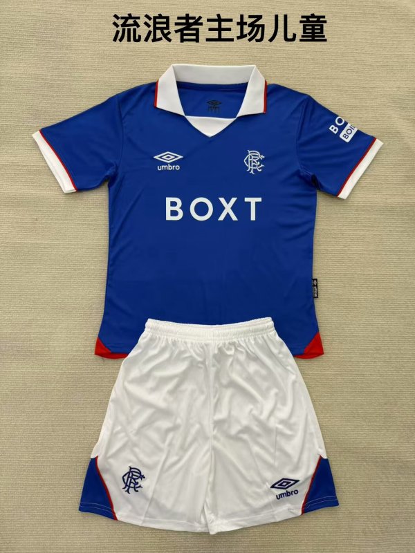 Rangers Home Kids KIits 1:1 Soccer Jersey 25/26