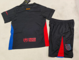 Barcelona Away Kids Kits 1:1  Soccer Jersey 24/25（胸前大logo）