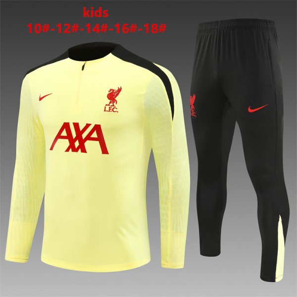 Liverpool Kids Light Yellow Player 1:1 Quality Training Jersey 24/25