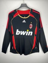 AC Milan Third Black Long Sleeve 1:1 Quality Retro Soccer Jersey 2006/2007