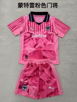 Monterrey Goalkeeper Pink Kids 1:1 Quality Soccer Jersey 25/26