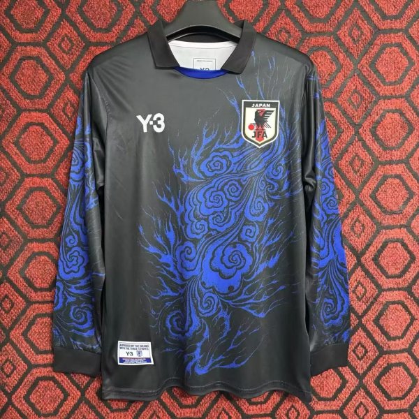 Japan Y 3 Blue  Flame Long Sleeves Fans 1:1 Quality Soccer Jersey 24/25