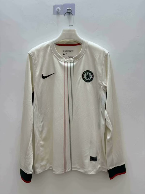 Chelsea Away Fans Long Sleeve 1:1 Quality Soccer Jersey 25/26