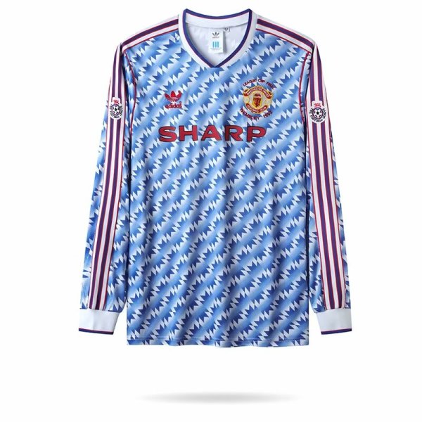 1990/1992 Manchester United  Away Long Sleeve 1:1 Retro Quality Soccer Jersey