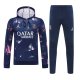 Paris Hooded long sleeved Blue 1:1 Training suit 24/25