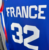 Team FRANCE WEMBANYAMA #32 1:1 Quality  NBA Jerseys 2024