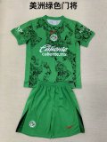 America Goalkeeper Green Kids Kits 1:1 Quality Soccer Jersey 24/25