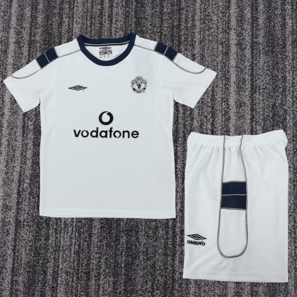 Manchester United Away Kids Kits Retro 1:1 Quality Soccer Jersey 2000/2001