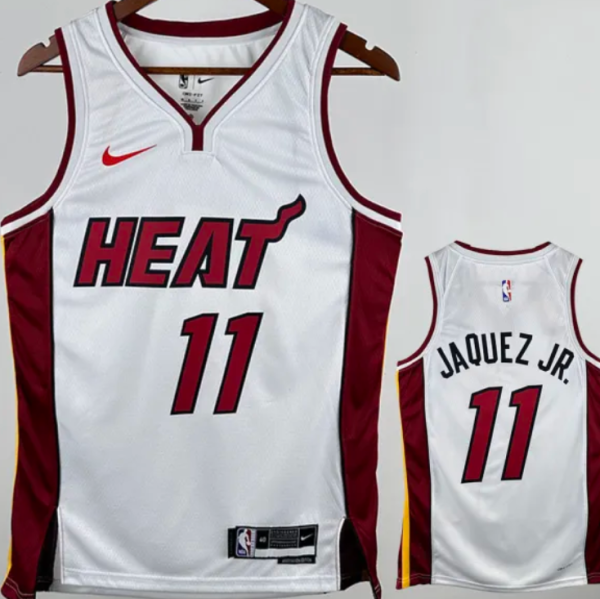 Miami Heat JAQUEZ JR. #11 White 1:1 Quality NBA Jersey 24/25