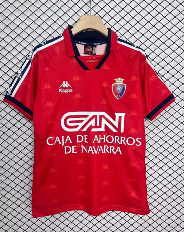 1996/1997  Osasuna Home Red Fans Retro  1:1 Quality Soccer Jersey