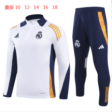Real Madrid  White Kids  1:1 Quality Training Jersey 24/25