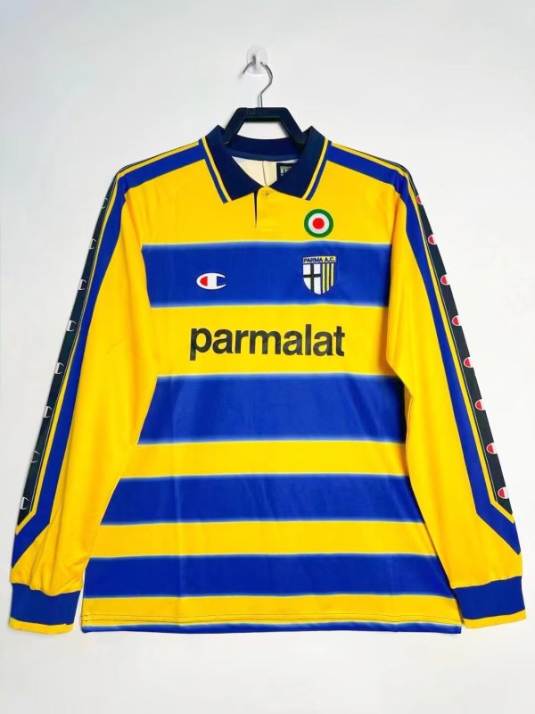 Parma  Long sleeves Yellow  Retro 1:1 Quality Soccer Jersey 1999/2000