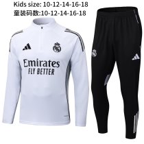 Real Madrid White Kids  1:1 Quality Training Jersey 25/26