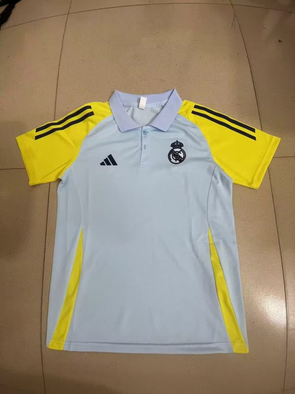 Real Madrid Polo Shirt Grey Fans 1:1 Quality Soccer Jersey 24/25