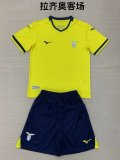 Lazio  Away Goalkeeper Yellow Kids 1:1 Quality Soccer Jersey 24/25