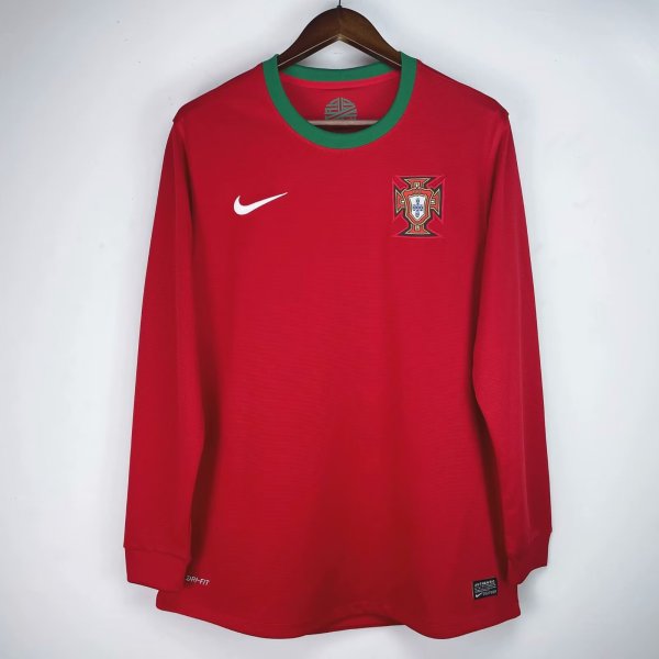 2012 Portugal Home Long Sleeve   1:1 Retro Soccer Jersey