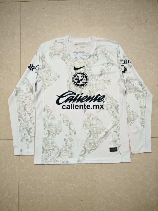 24/25 Club American Goalkeeper White Fans Long sleeve1:1 Quality Soccer Jersey